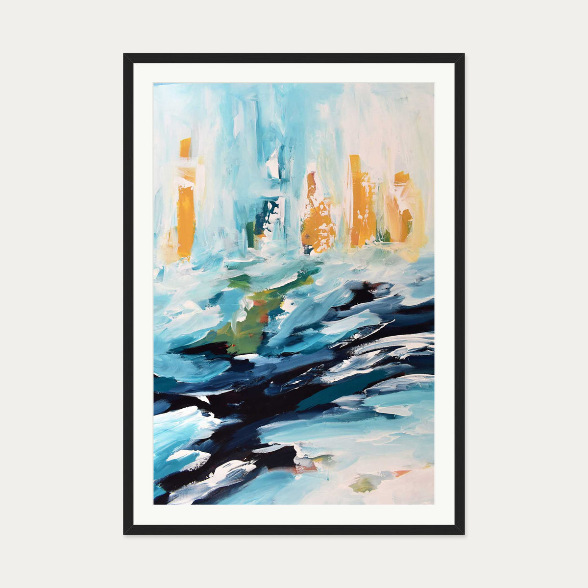 Abstract 390 Art Print — 70 x 100 cm — Black Frame