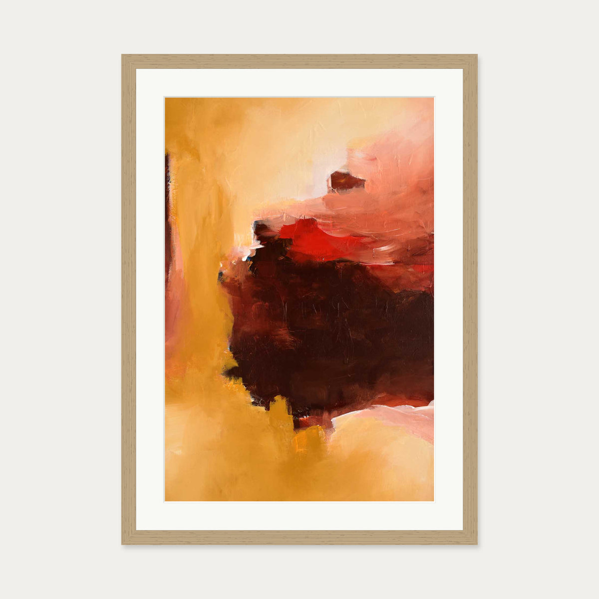 Abstract 391 Art Print — 50 x 70 cm — Oak Frame