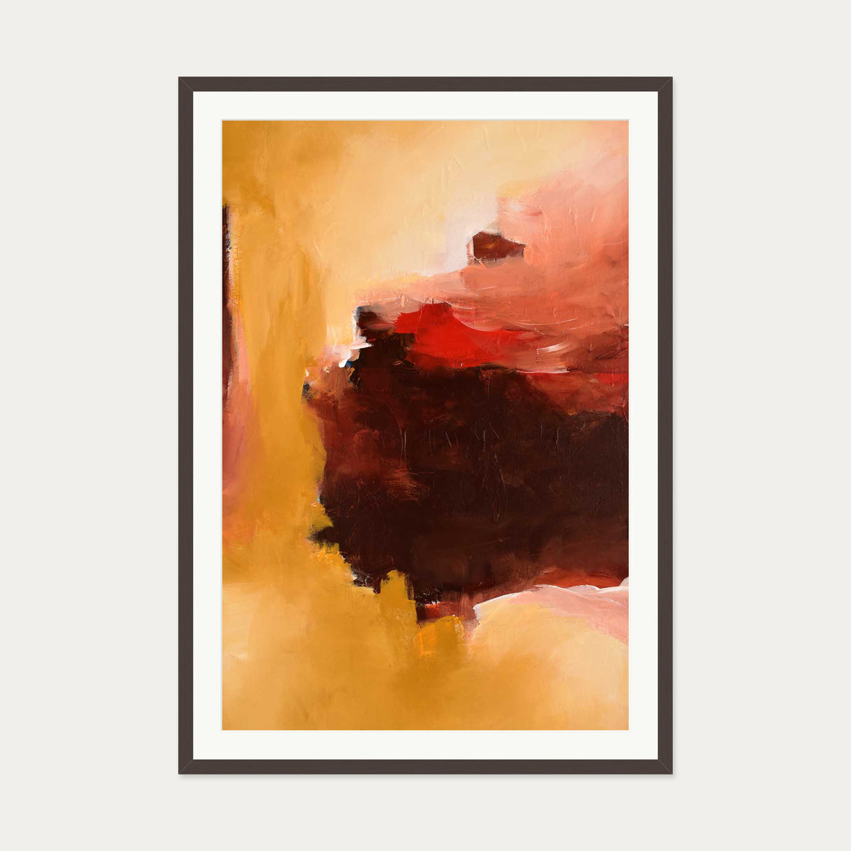 Abstract 391 Art Print — 70 x 100 cm — Brown Frame