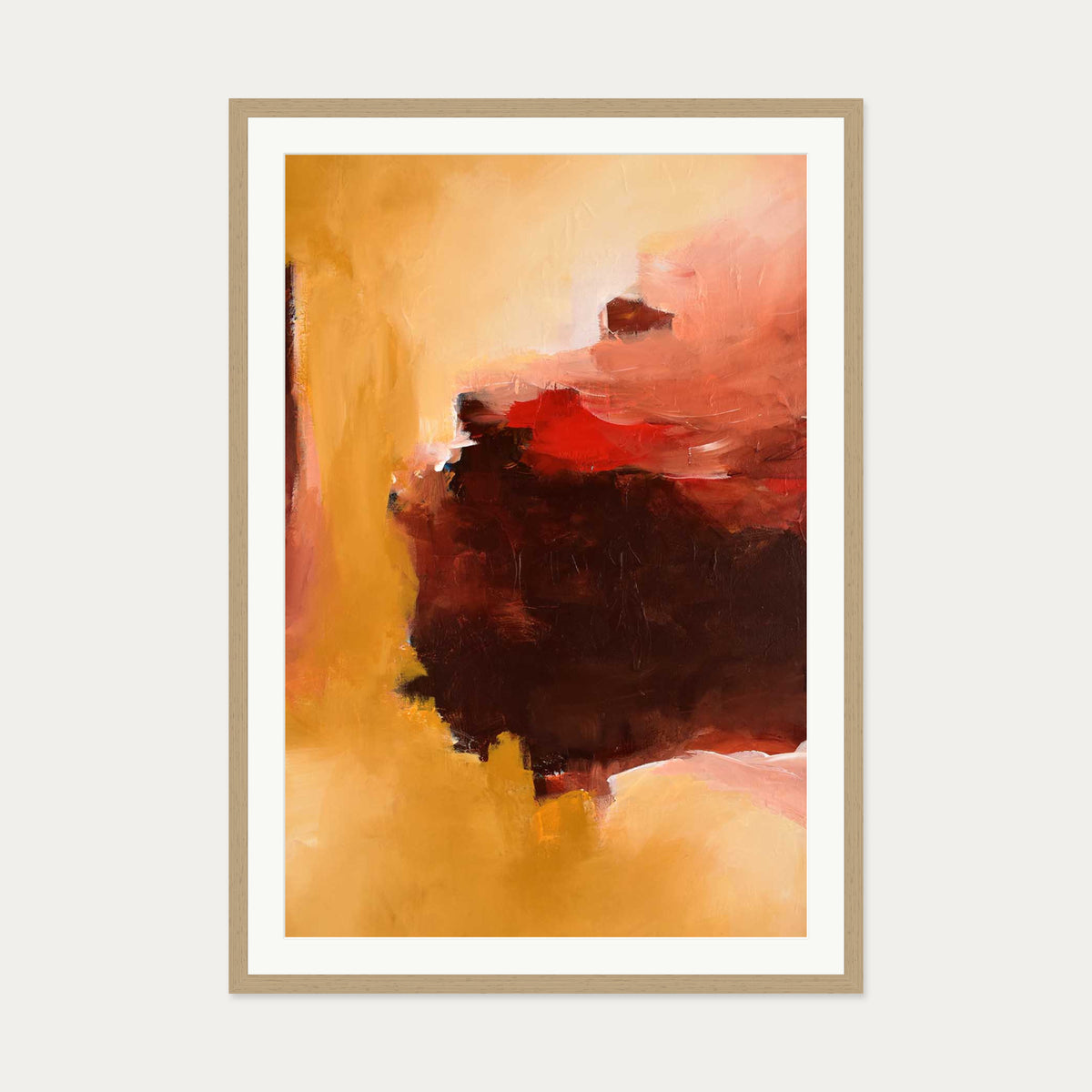 Abstract 391 Art Print — 70 x 100 cm — Oak Frame