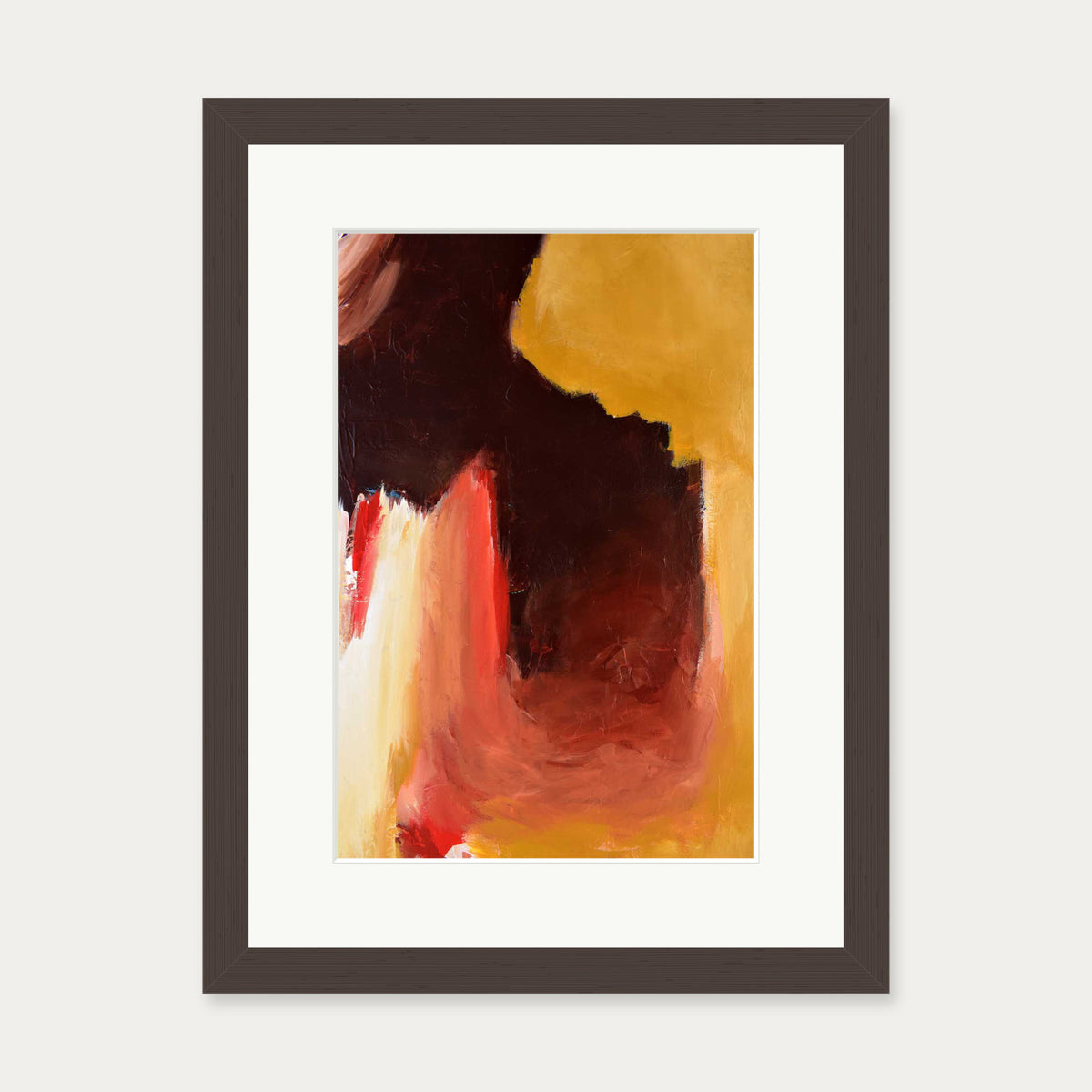 Abstract 392 Art Print — 30 x 40 cm — Brown Frame