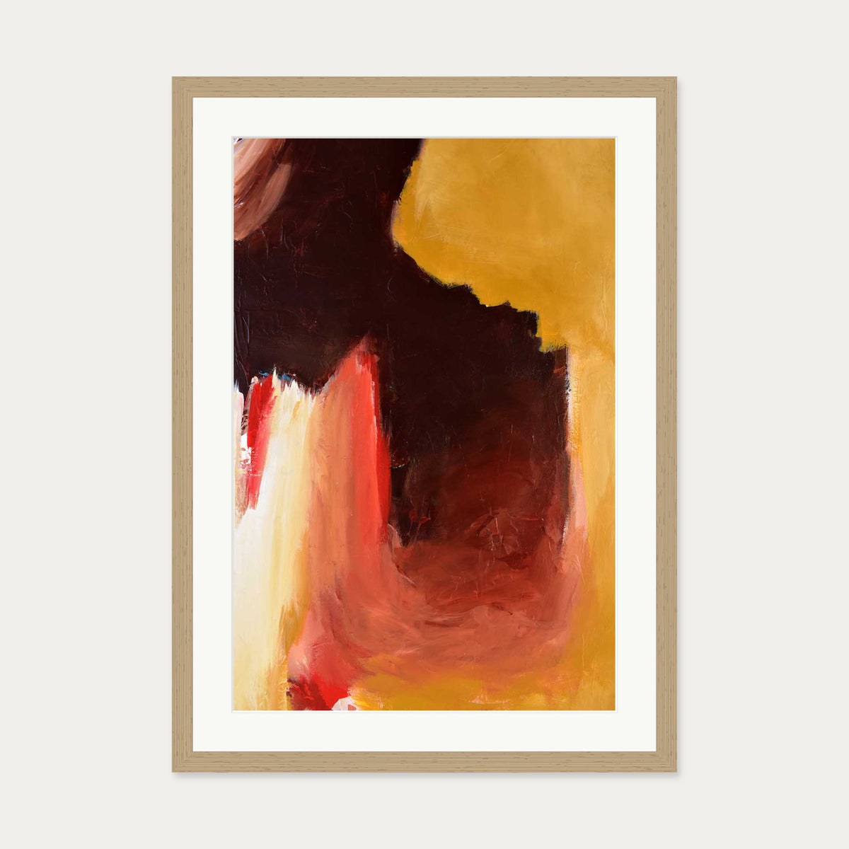 Abstract 392 Art Print — 50 x 70 cm — Oak Frame
