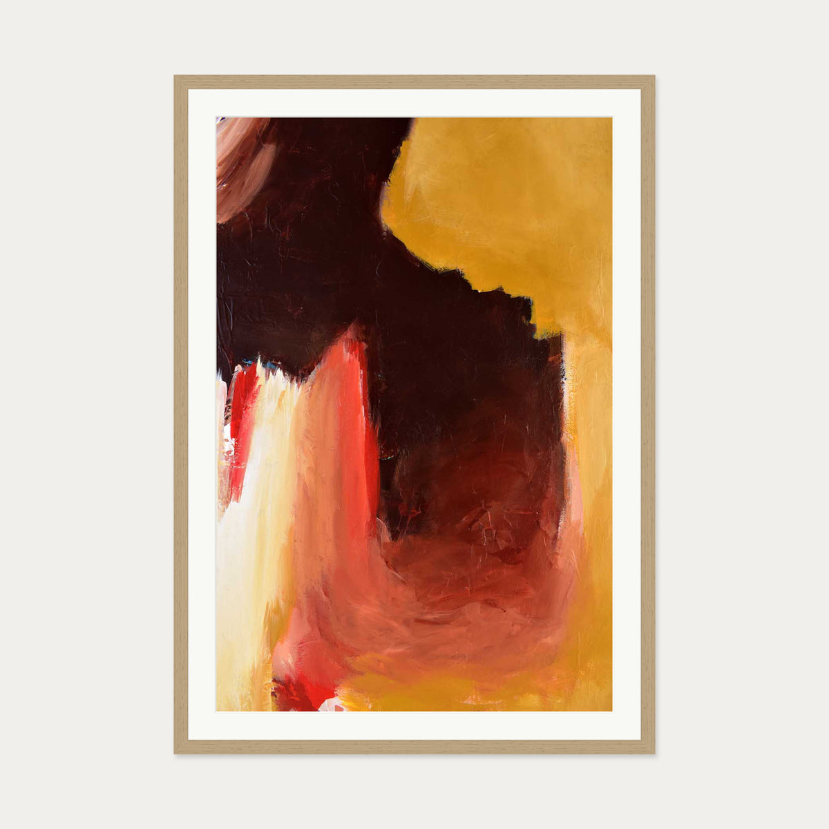 Abstract 392 Art Print — 70 x 100 cm — Oak Frame