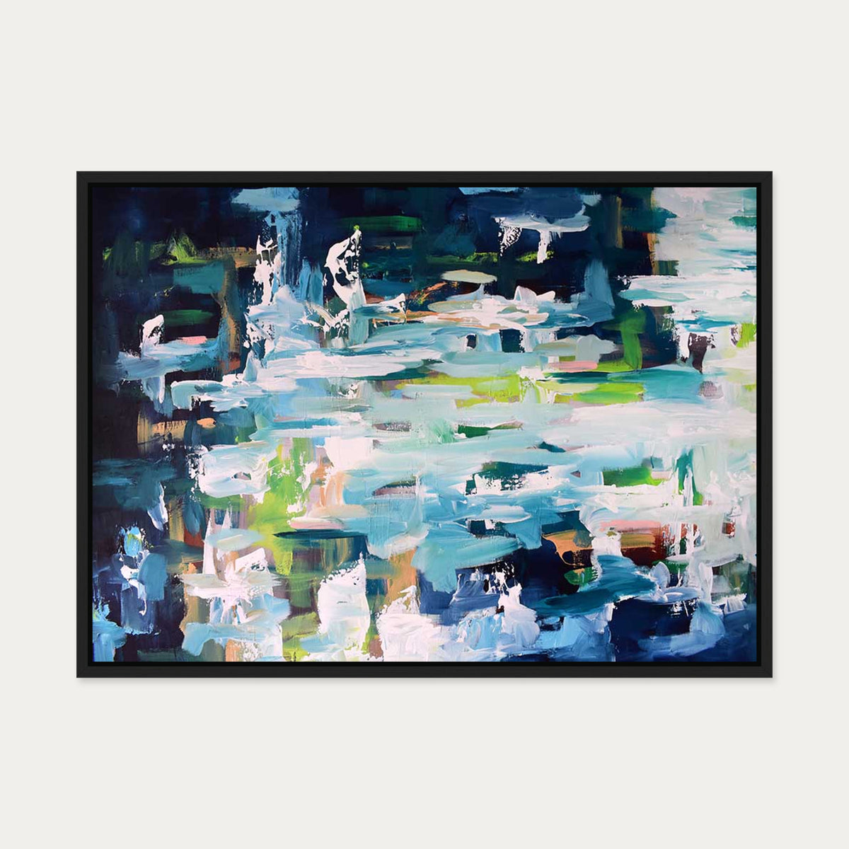 Abstract 395 Canvas Art — 50 x 70 cm — Black Frame