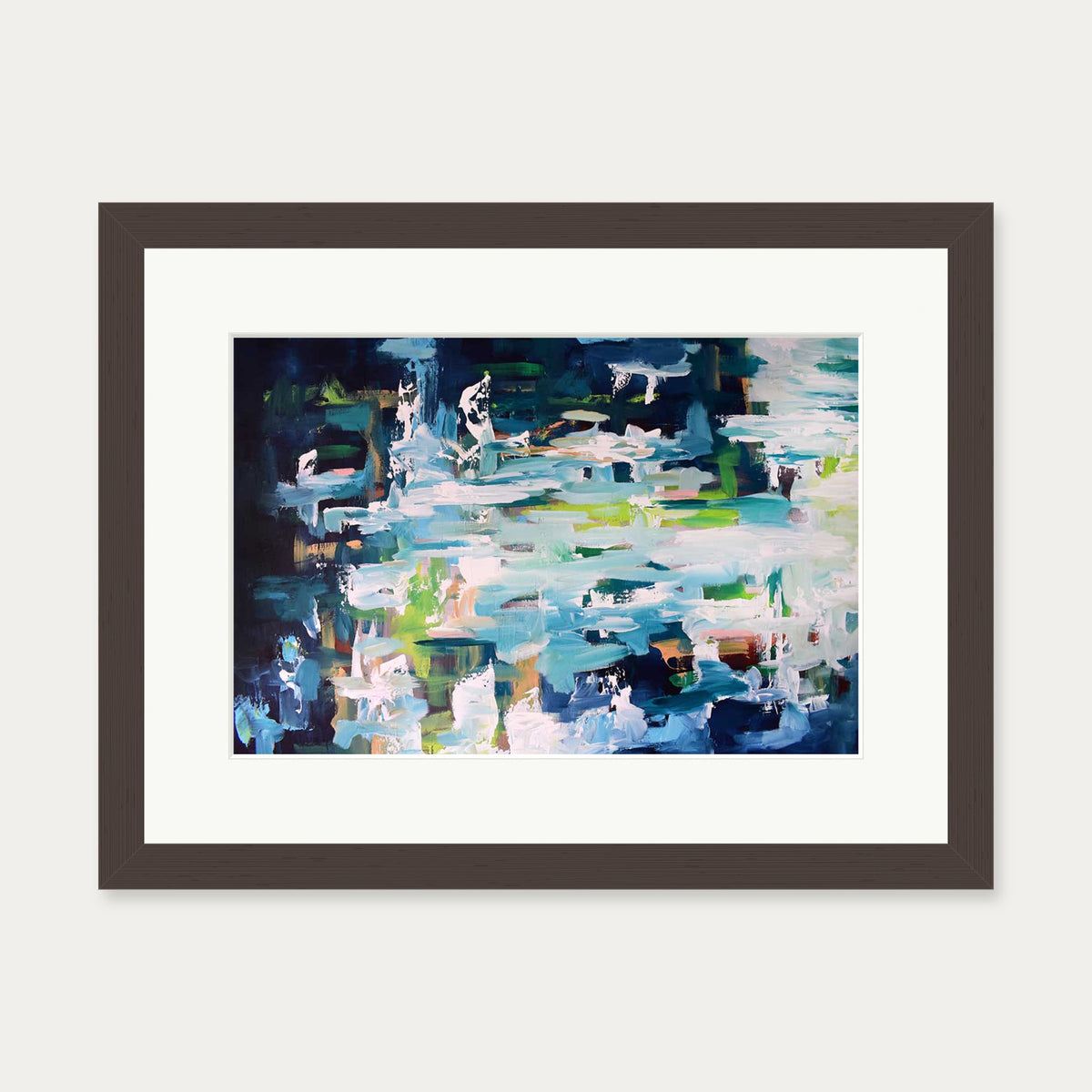 Abstract 395 Art Print — 30 x 40 cm — Brown Frame