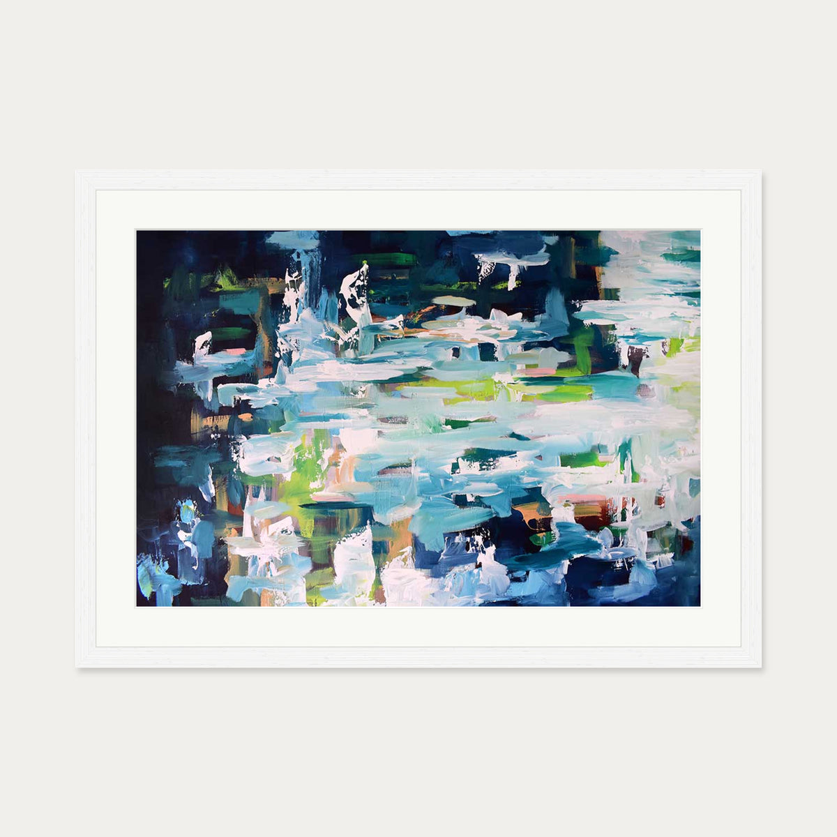 Abstract 395 Art Print — 50 x 70 cm — White Frame