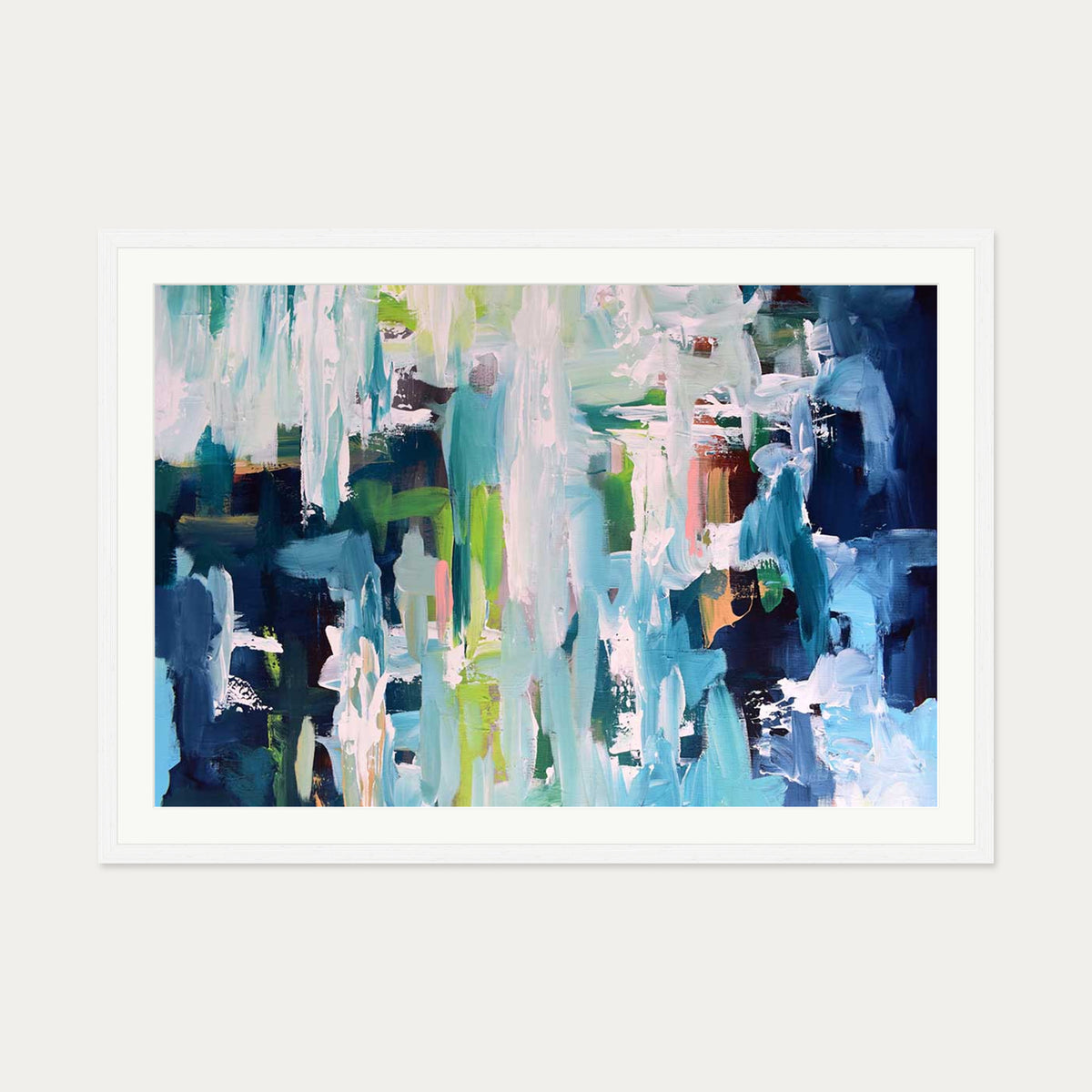 Abstract 396 Art Print — 70 x 100 cm — White Frame