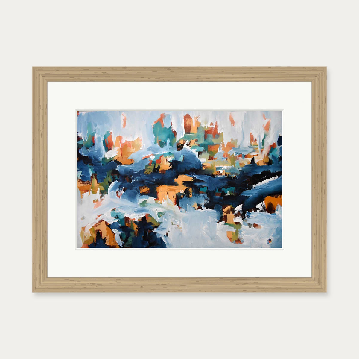 Abstract 398 Art Print — 30 x 40 cm — Oak Frame