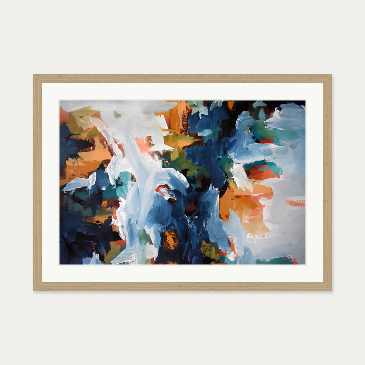 Abstract 400 Art Print — 50 x 70 cm — Oak Frame