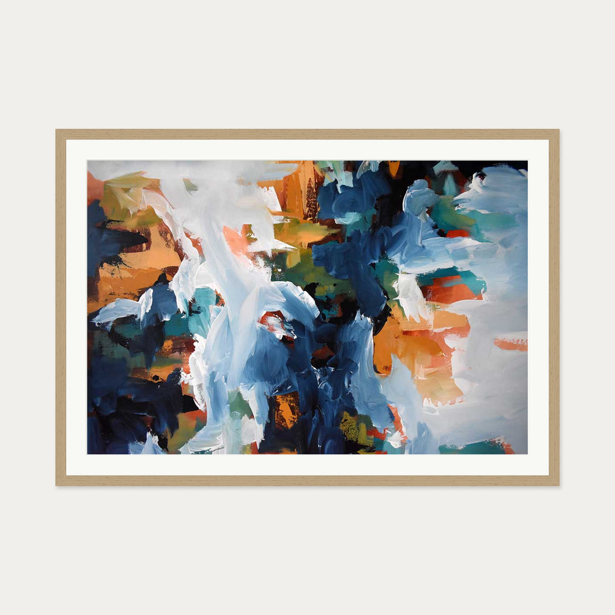 Abstract 400 Art Print — 70 x 100 cm — Oak Frame