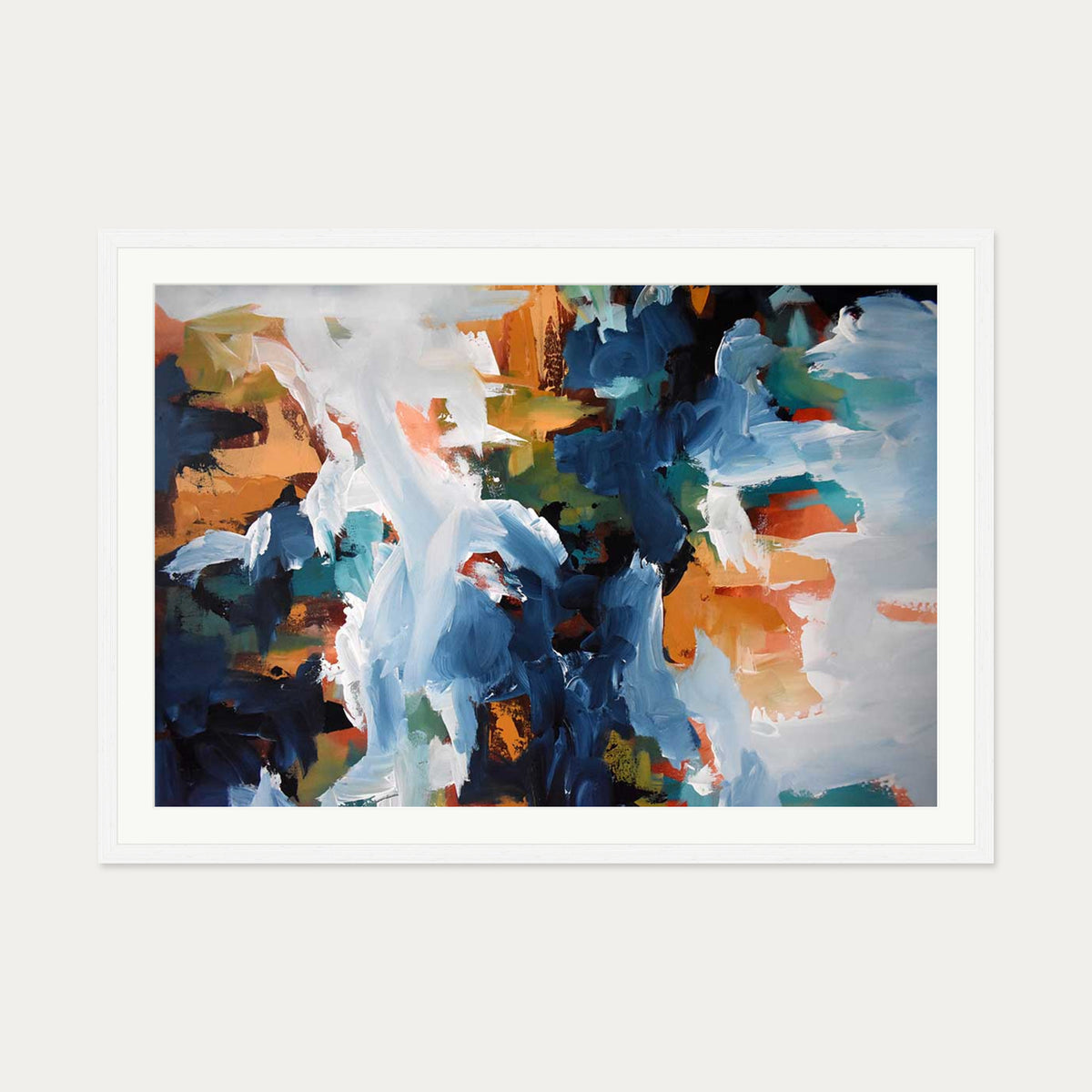 Abstract 400 Art Print — 70 x 100 cm — White Frame