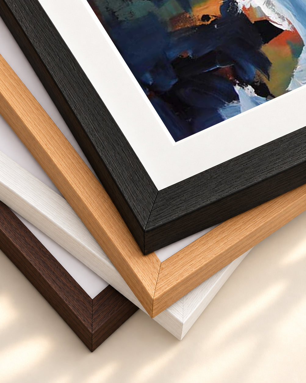 Abstract 400 Art Print — framed print corner with 5 cm mount and bevel