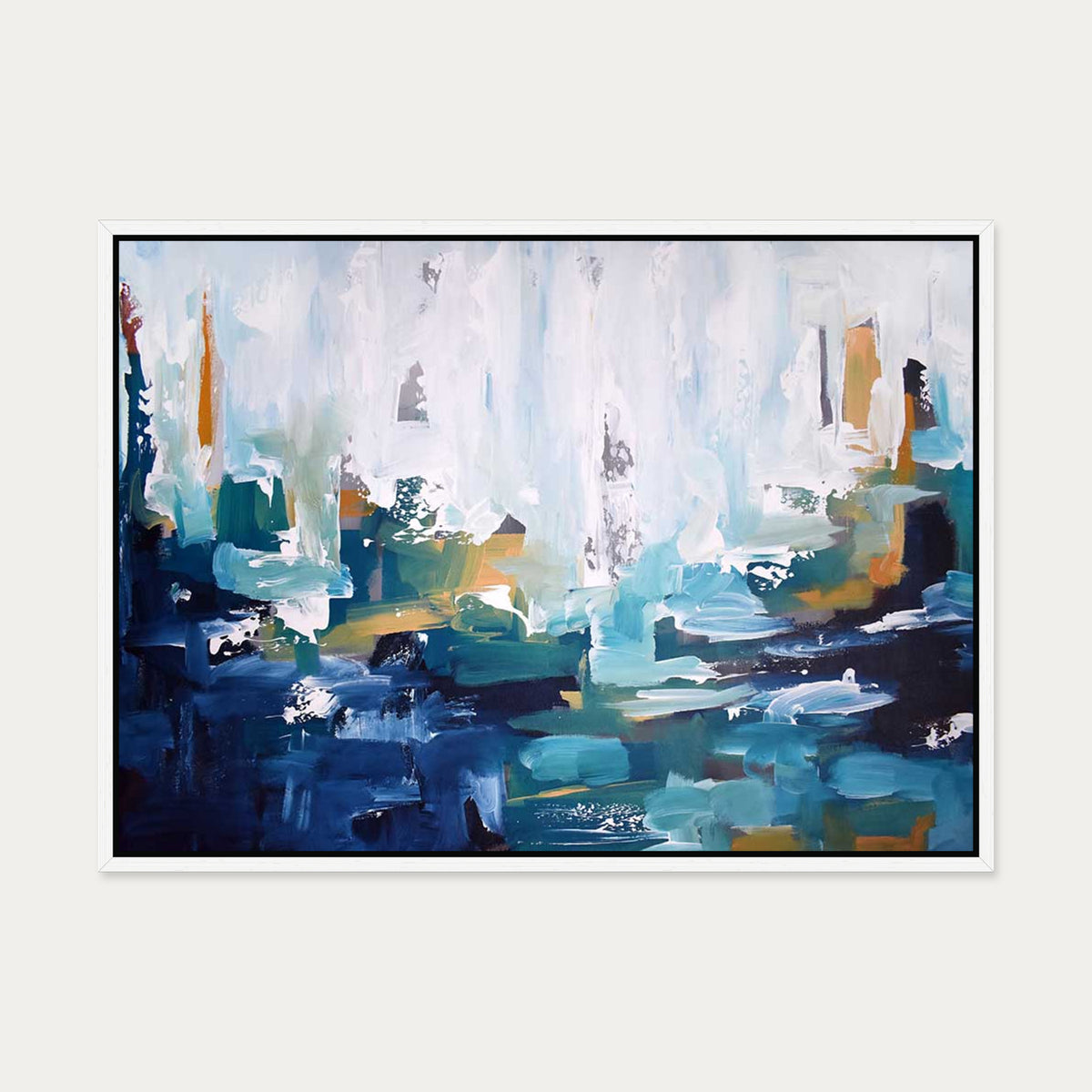 Abstract 403 Canvas Art — 50 x 70 cm — White Frame