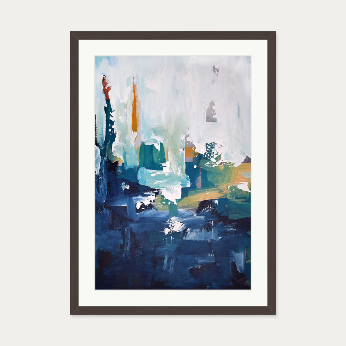 Abstract 405 Art Print — 50 x 70 cm — Brown Frame
