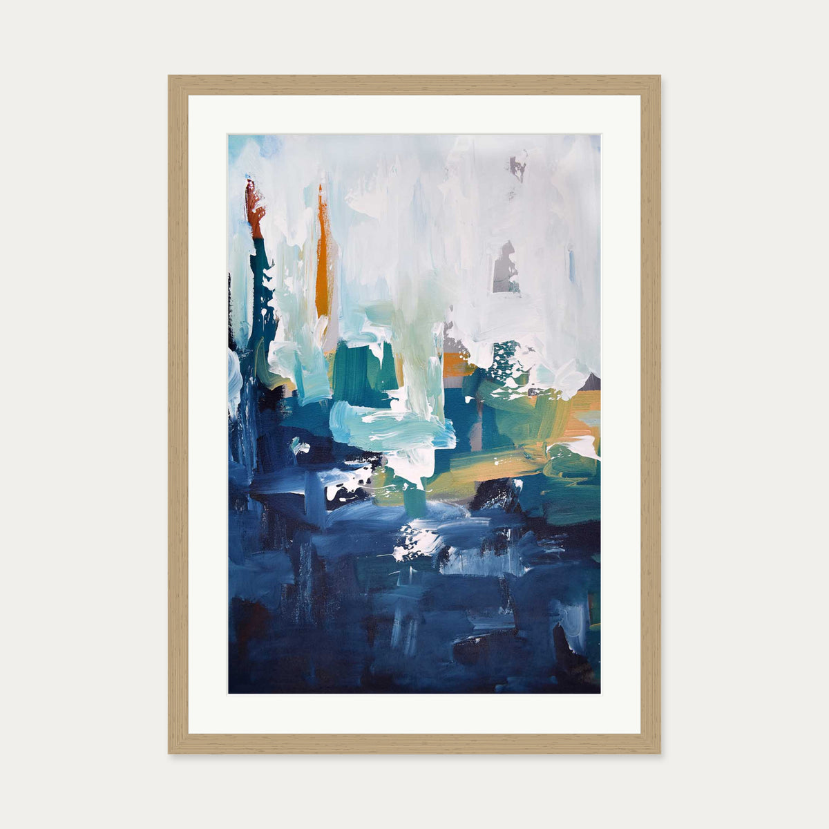 Abstract 405 Art Print — 50 x 70 cm — Oak Frame