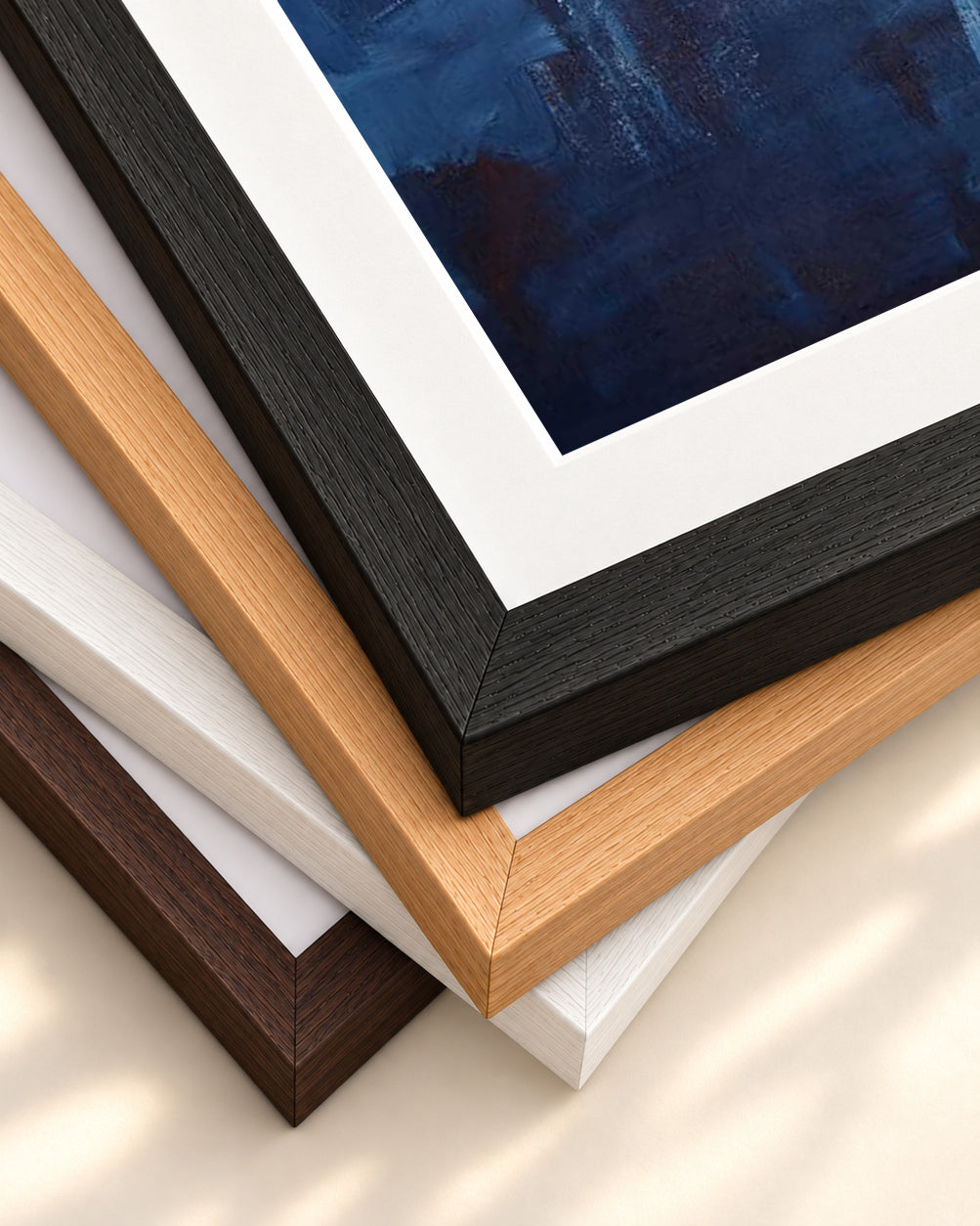 Abstract 405 Art Print — framed print corner with 5 cm mount and bevel