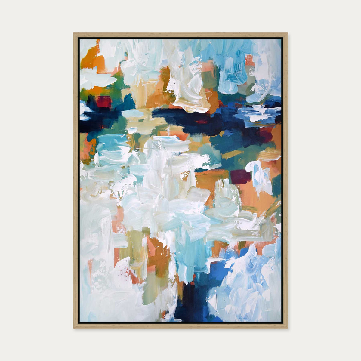 Abstract 409 Canvas Art — 50 x 70 cm — Oak Frame