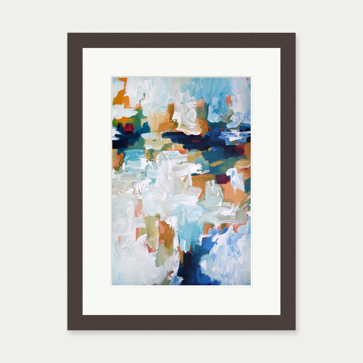 Abstract 409 Art Print — 30 x 40 cm — Brown Frame