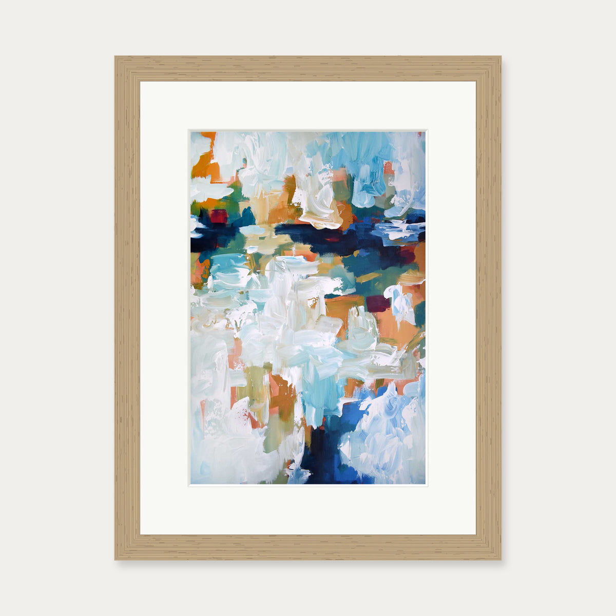 Abstract 409 Art Print — 30 x 40 cm — Oak Frame