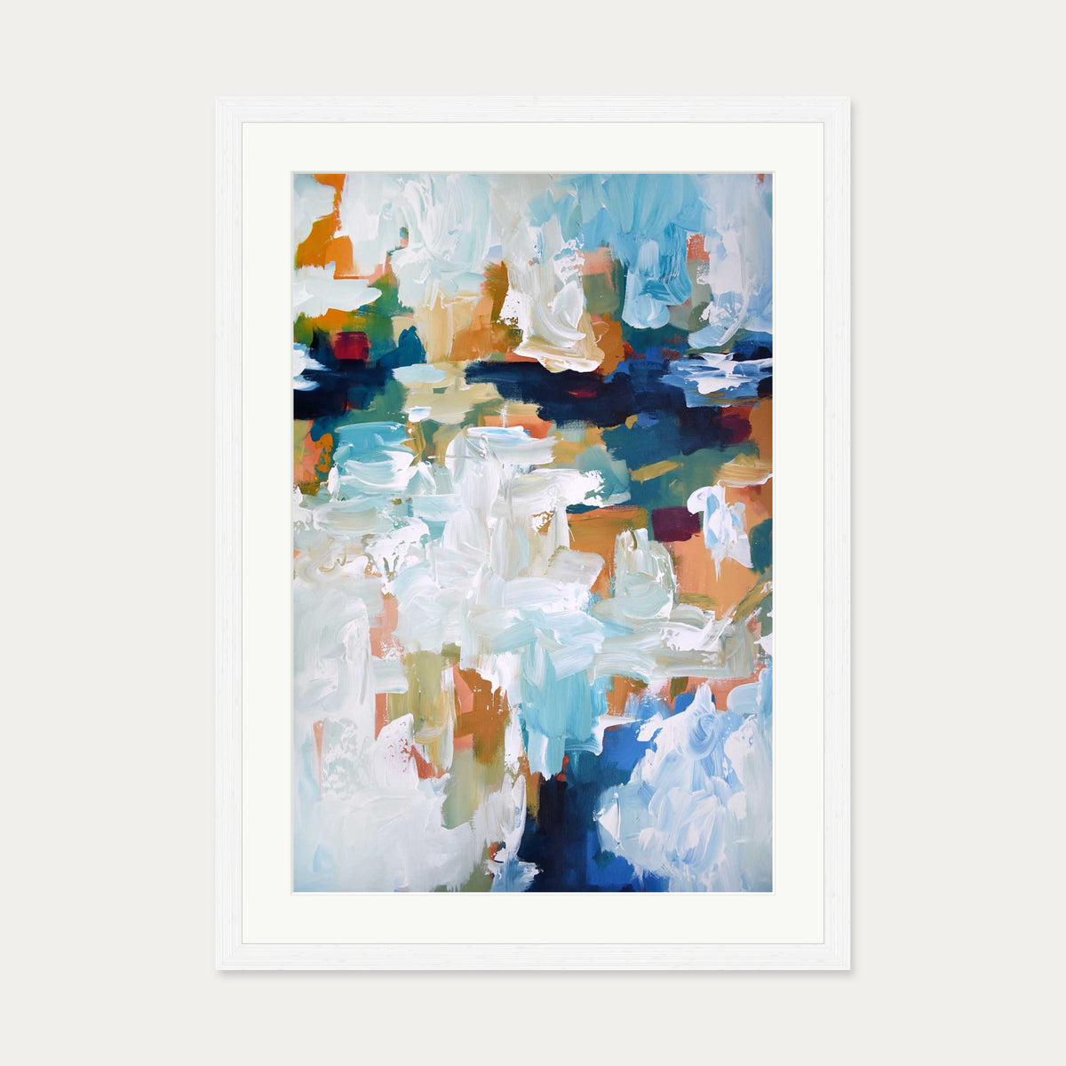 Abstract 409 Art Print — 50 x 70 cm — White Frame