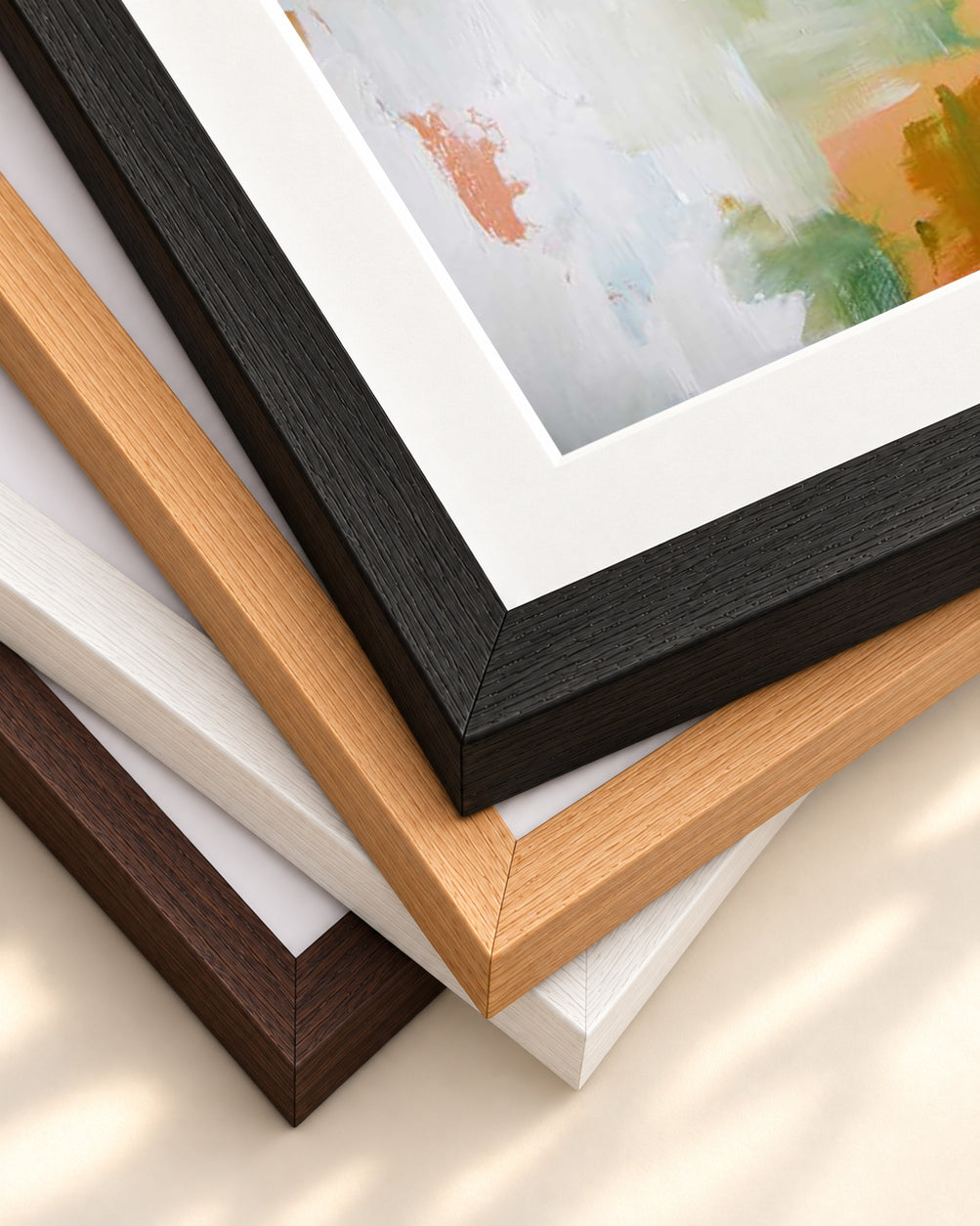 Abstract 410 Art Print — framed print corner with 5 cm mount and bevel