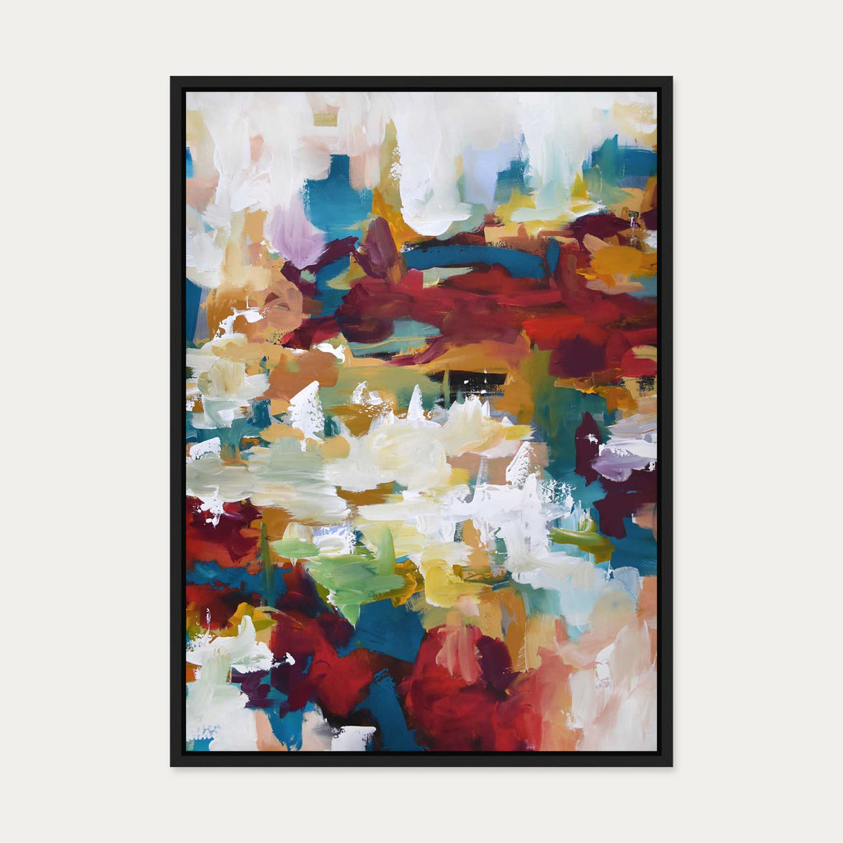 Abstract 412 Canvas Art — 50 x 70 cm — Black Frame