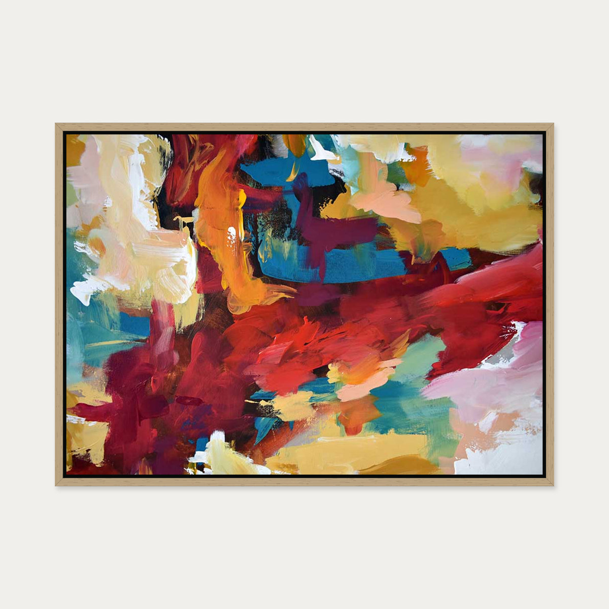 Abstract 416 Canvas Art — 50 x 70 cm — Oak Frame