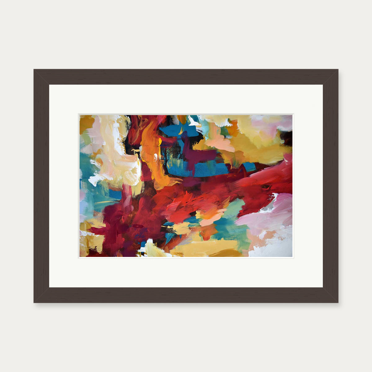 Abstract 416 Art Print — 30 x 40 cm — Brown Frame