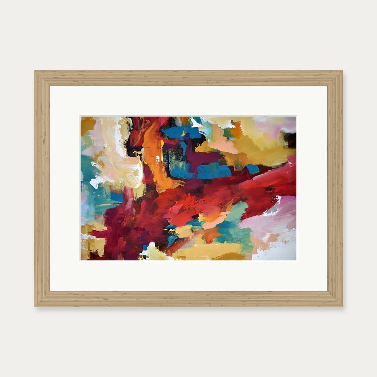 Abstract 416 Art Print — 30 x 40 cm — Oak Frame
