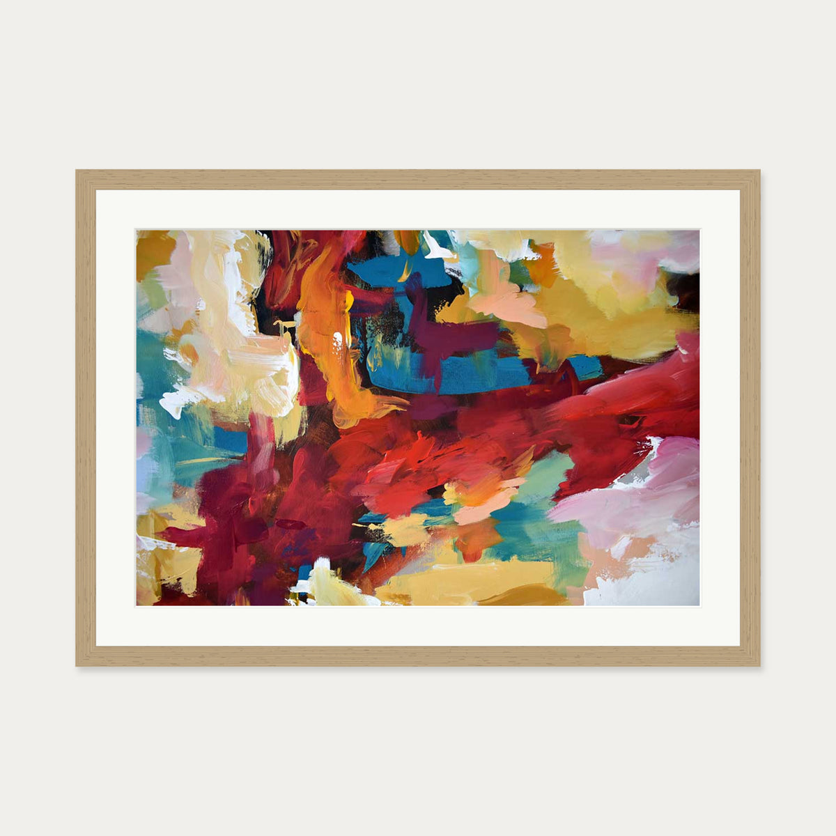 Abstract 416 Art Print — 50 x 70 cm — Oak Frame