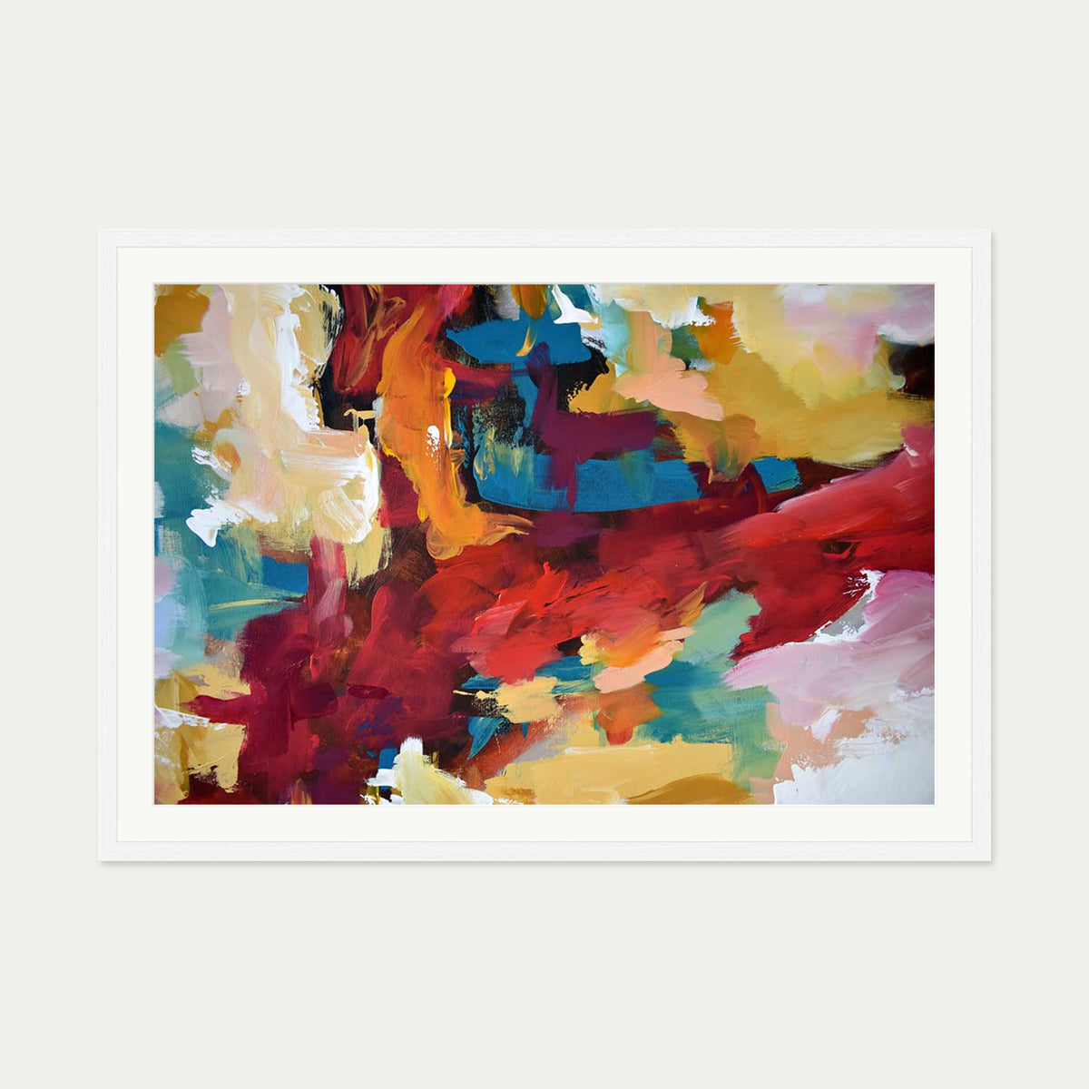 Abstract 416 Art Print — 70 x 100 cm — White Frame