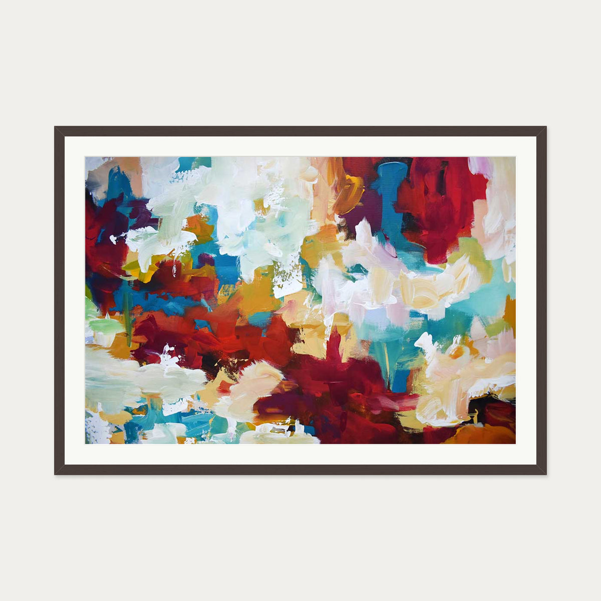 Abstract 417 Art Print — 70 x 100 cm — Brown Frame