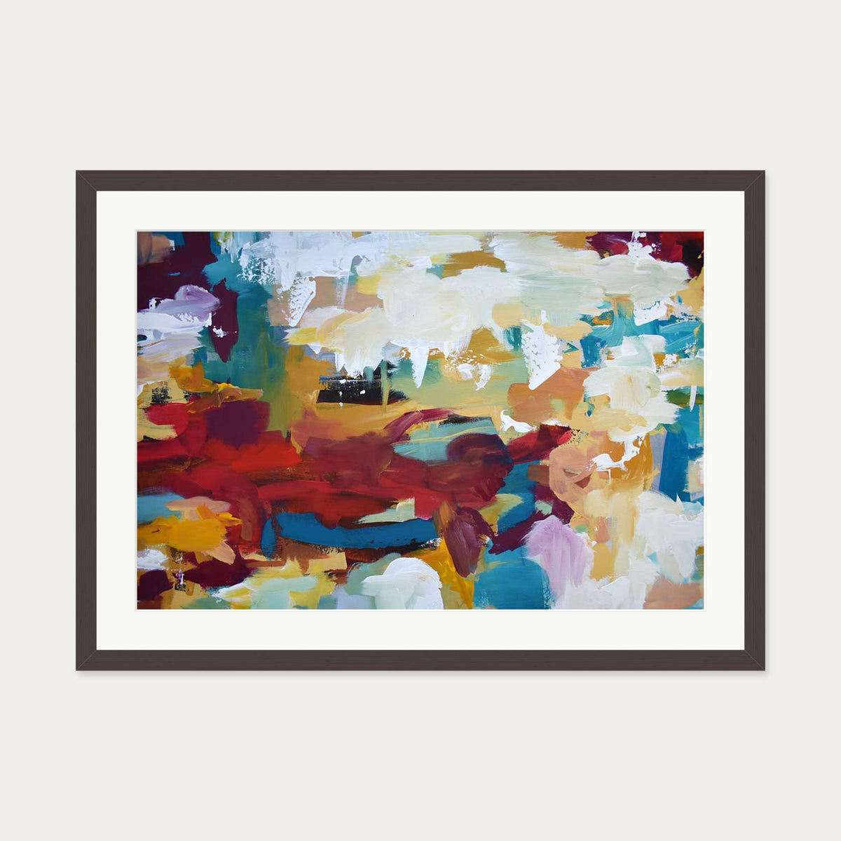 Abstract 418 Art Print — 50 x 70 cm — Brown Frame