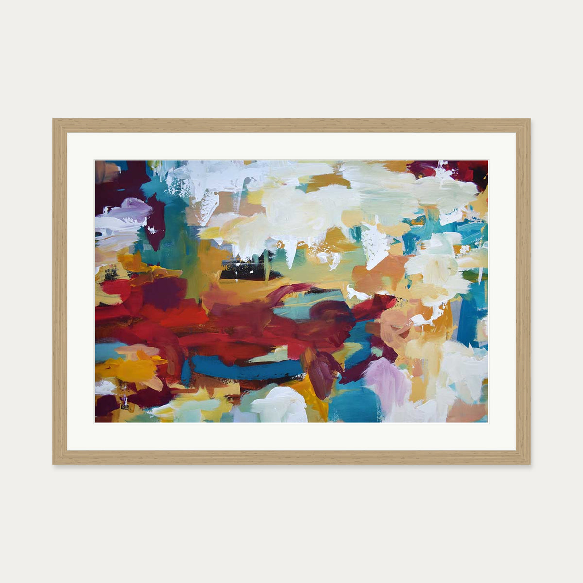 Abstract 418 Art Print — 50 x 70 cm — Oak Frame