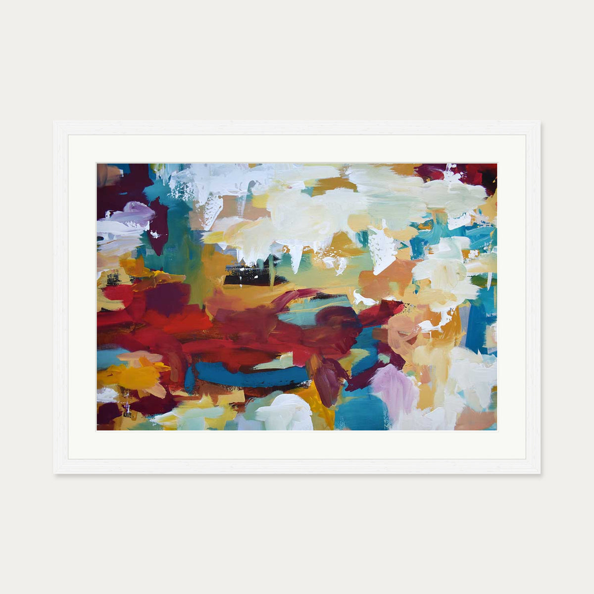 Abstract 418 Art Print — 50 x 70 cm — White Frame