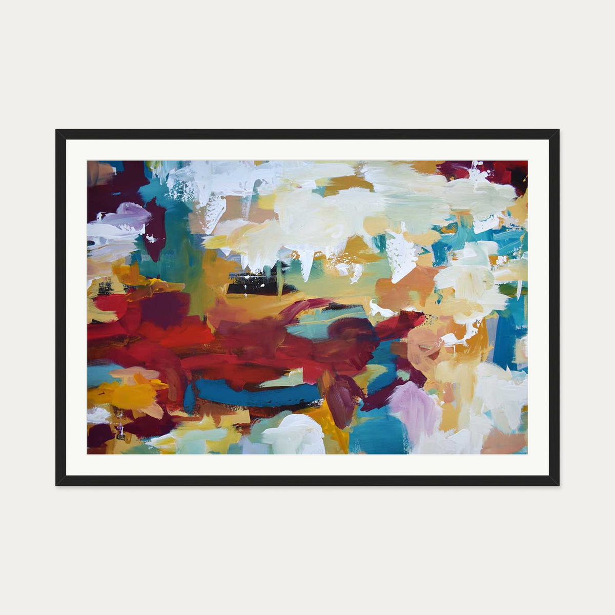Abstract 418 Art Print — 70 x 100 cm — Black Frame