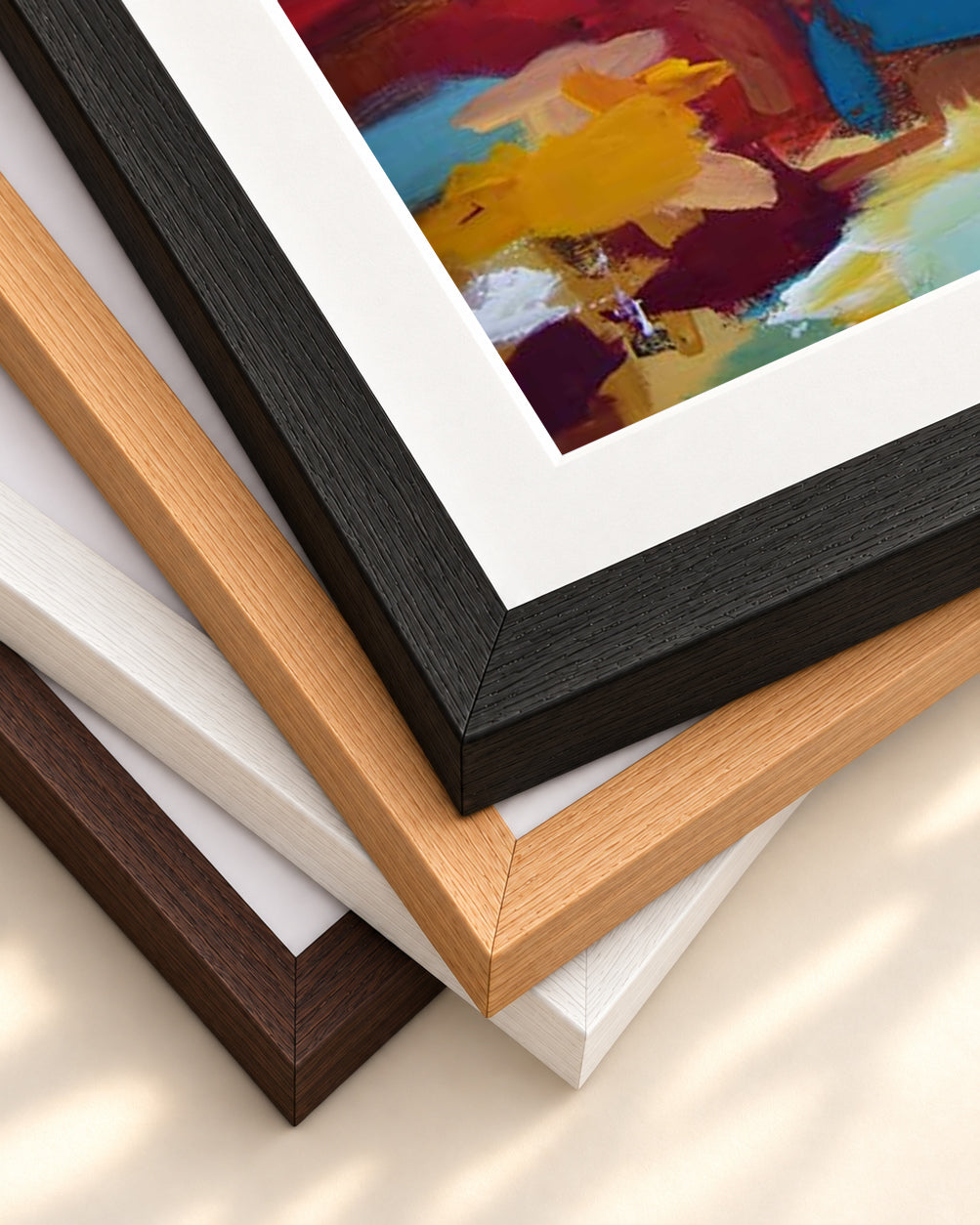 Abstract 418 Art Print — framed print corner with 5 cm mount and bevel