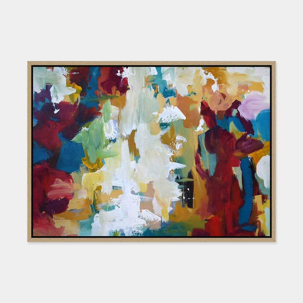 Abstract 419 Canvas Art — 50 x 70 cm — Oak Frame