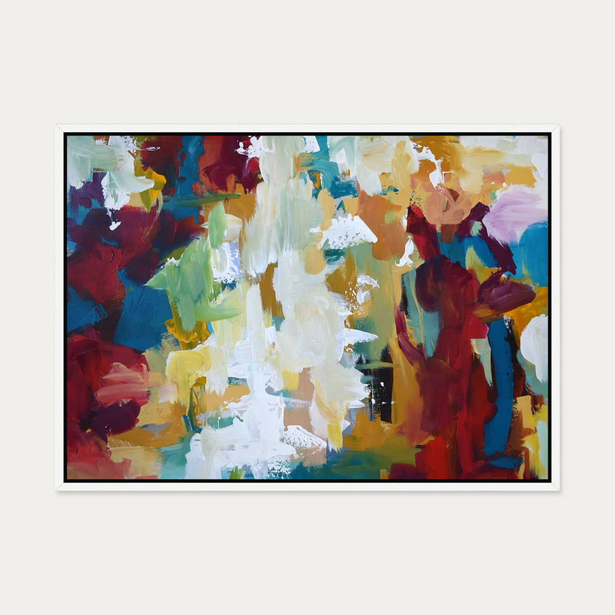 Abstract 419 Canvas Art — 50 x 70 cm — White Frame