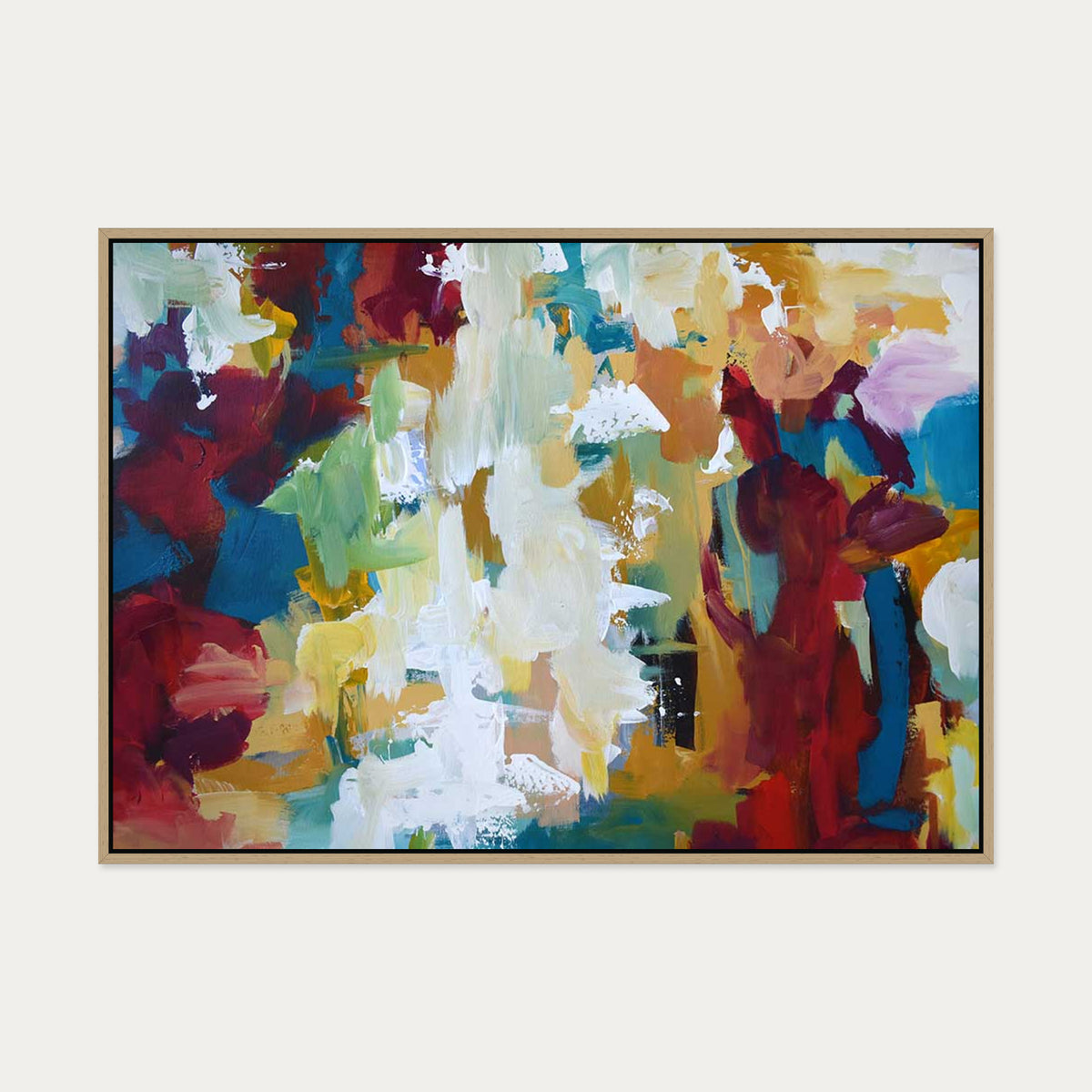 Abstract 419 Canvas Art — 70 x 100 cm — Oak Frame