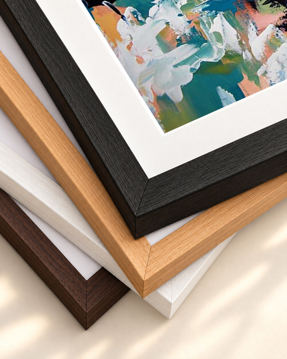 Abstract 420 Art Print — framed print corner with 5 cm mount and bevel