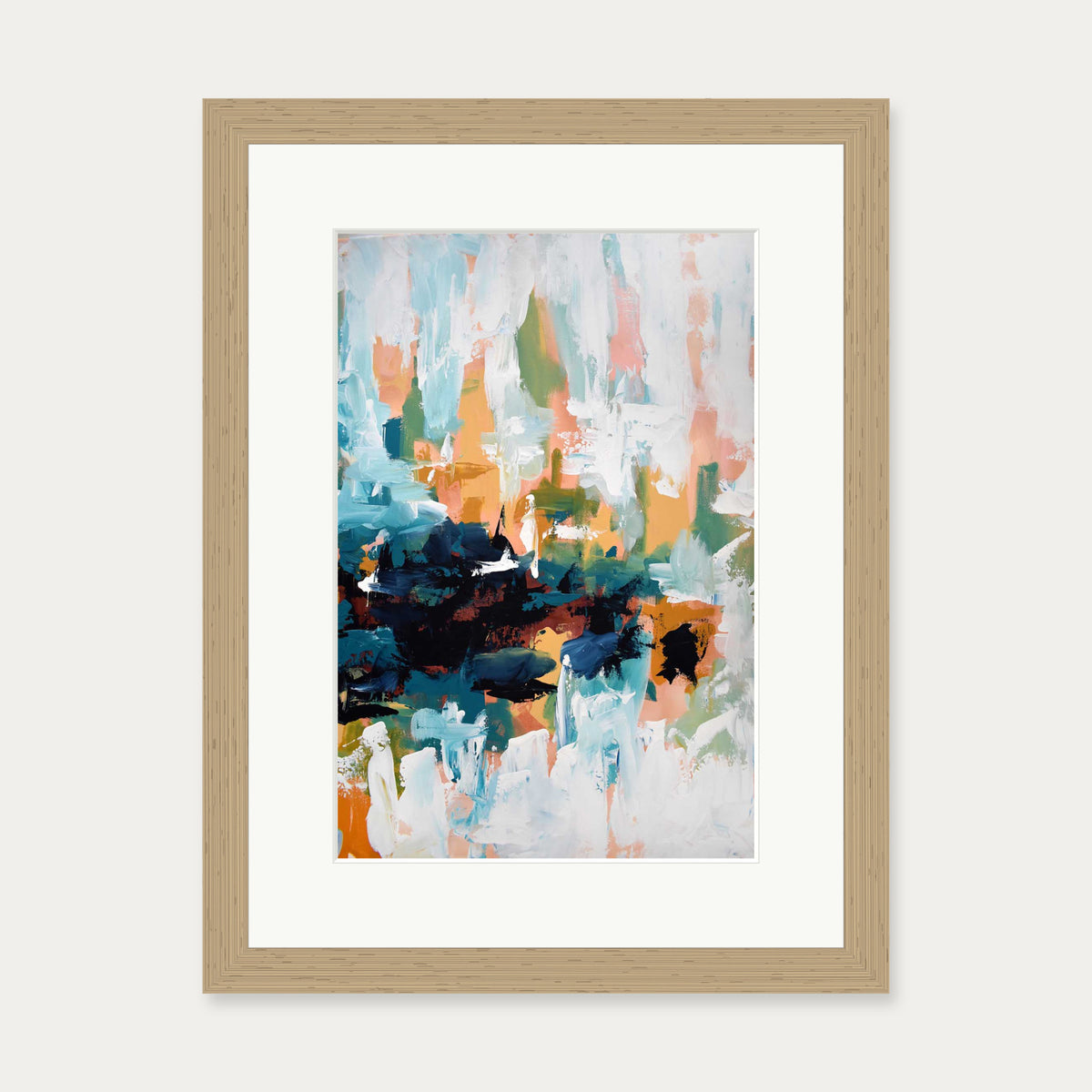 Abstract 422 Art Print — 30 x 40 cm — Oak Frame