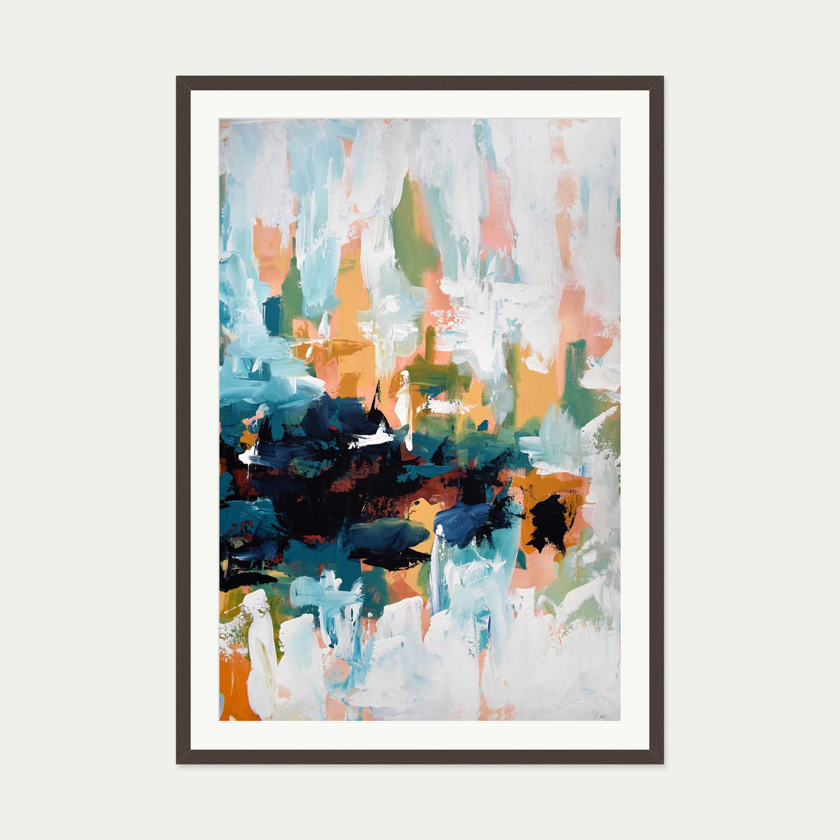 Abstract 422 Art Print — 70 x 100 cm — Brown Frame