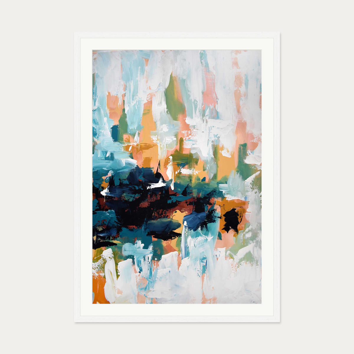 Abstract 422 Art Print — 70 x 100 cm — White Frame