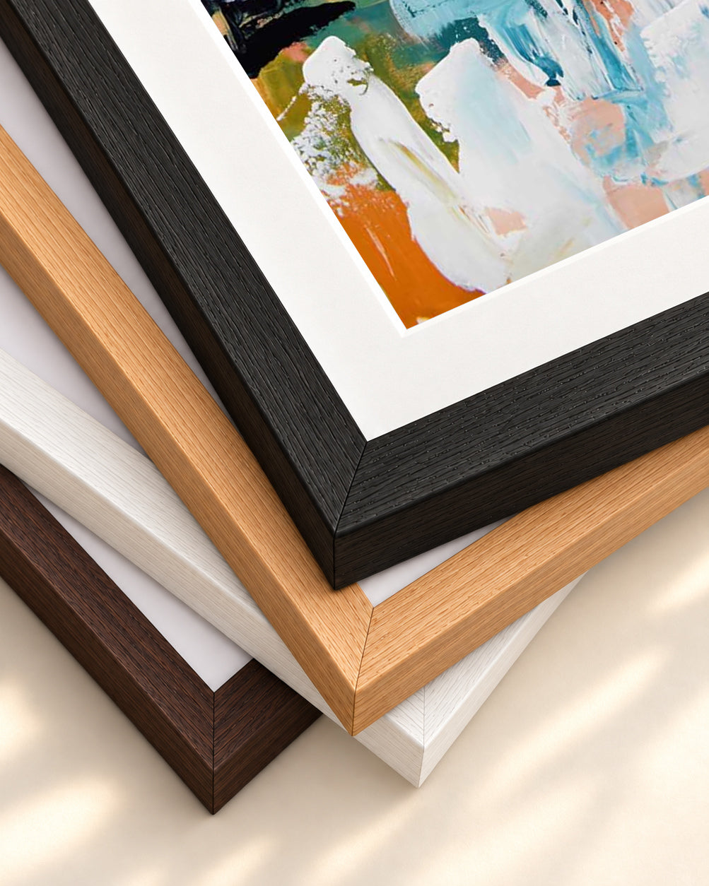 Abstract 422 Art Print — framed print corner with 5 cm mount and bevel