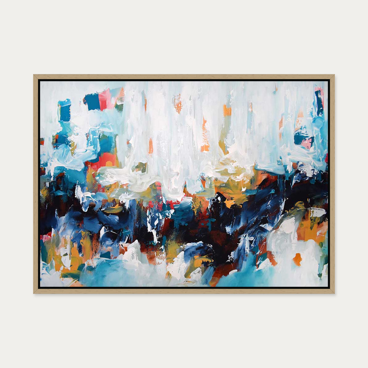 Abstract 423 Canvas Art — 50 x 70 cm — Oak Frame