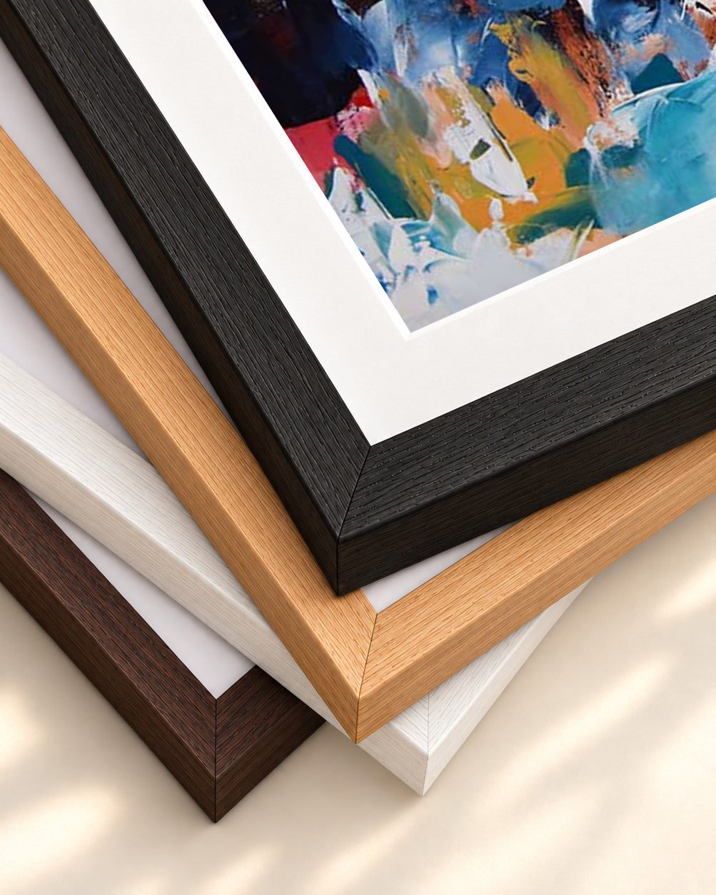 Abstract 423 Art Print — framed print corner with 5 cm mount and bevel