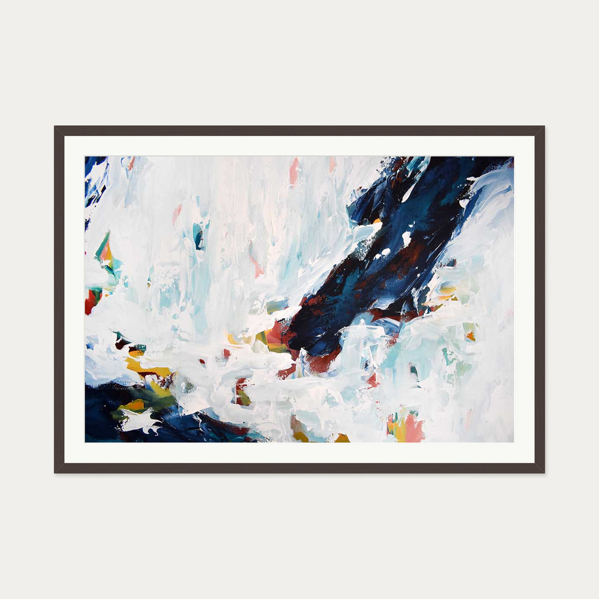 Abstract 428 Art Print — 70 x 100 cm — Brown Frame