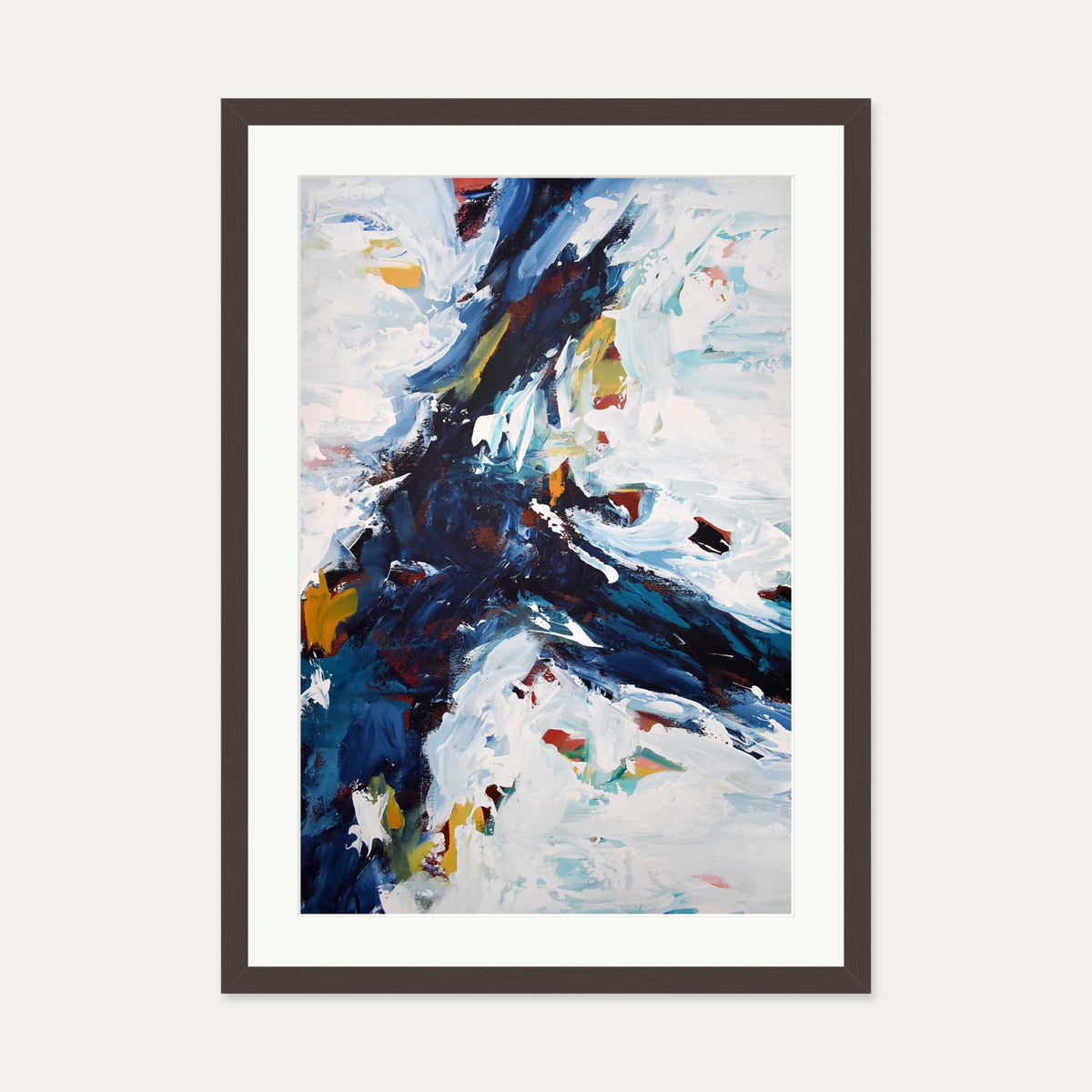 Abstract 429 Art Print — 50 x 70 cm — Brown Frame
