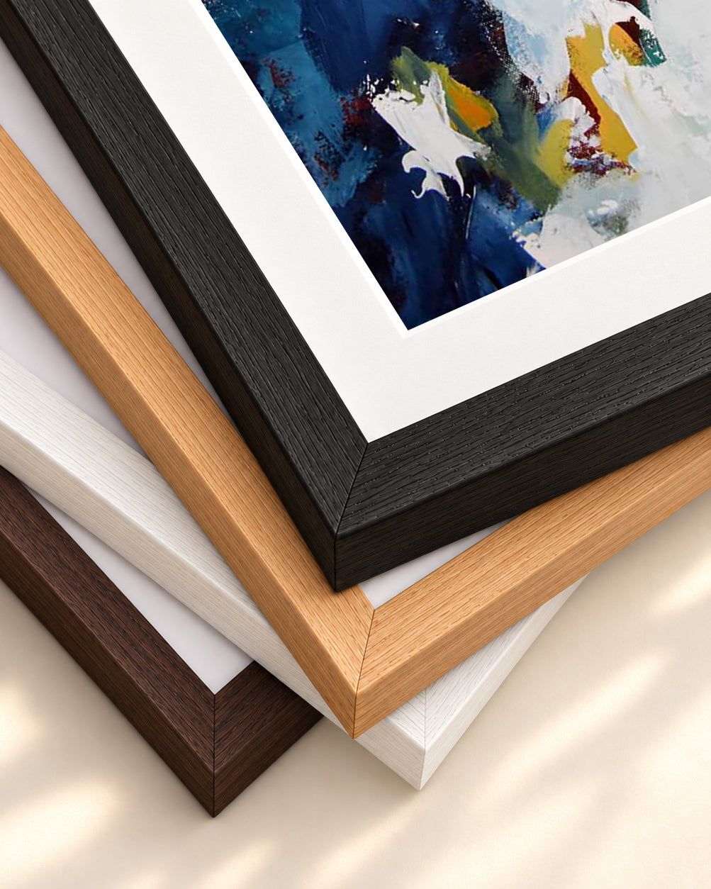 Abstract 429 Art Print — framed print corner with 5 cm mount and bevel